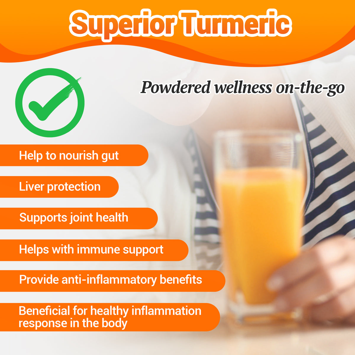 I Love Health® Turmeric 350 drink mix equivalent to 3000mgCurcuminoids with 500mg vitamin C