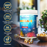 NativeVita 350 Ct softgels 3000mg Omega-3 Fish Oil DHA EPA Gluten-Free 116-Day Supply Made in USA