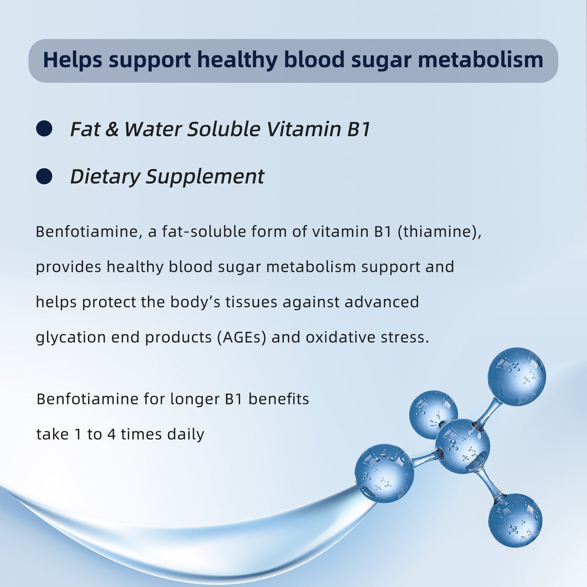 750 mg benfotiamine,a Fat-Soluble Form of thiamine,Ultra-bioavailable Vitamin B1, high Potency, Gluten-Free, Non-GMO, Vegetarian 120 Capsules