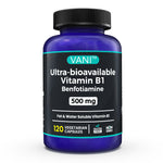 500 mg benfotiamine,a Fat-Soluble Form of thiamine,Ultra-bioavailable Vitamin B1, high Potency, Gluten-Free, Non-GMO, Vegetarian 120 Capsules