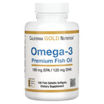 California Gold Nutrition, Omega-3 Premium Fish Oil, 180 EPA / 120 DHA, 100 Fish Gelatin Softgels