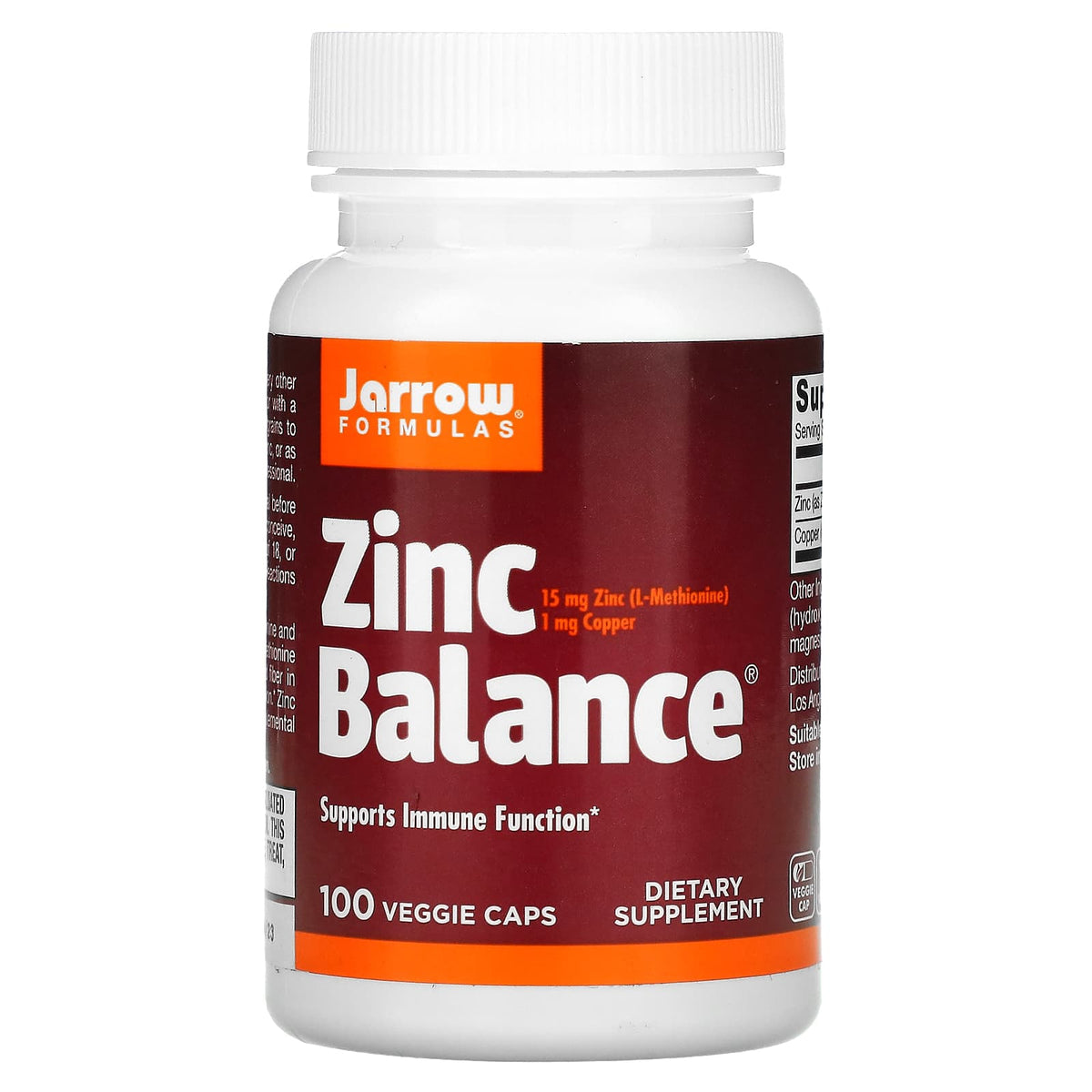 Jarrow Formulas, Zinc Balance, 100 Veggie Caps