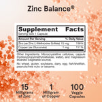 Jarrow Formulas, Zinc Balance, 100 Veggie Caps