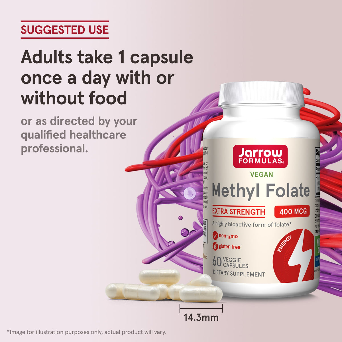 Jarrow Formulas, Methyl Folate, 400 mcg, 60 Veggie Caps