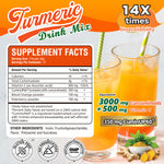I Love Health® Turmeric 350 drink mix equivalent to 3000mgCurcuminoids with 500mg vitamin C