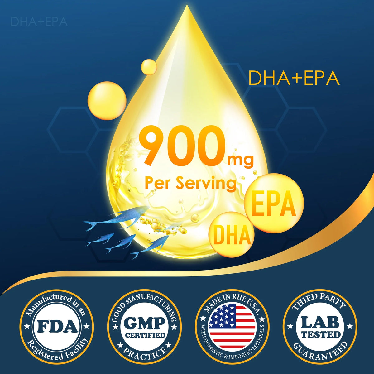 NativeVita 350 Ct softgels 3000mg Omega-3 Fish Oil DHA EPA Gluten-Free 116-Day Supply Made in USA