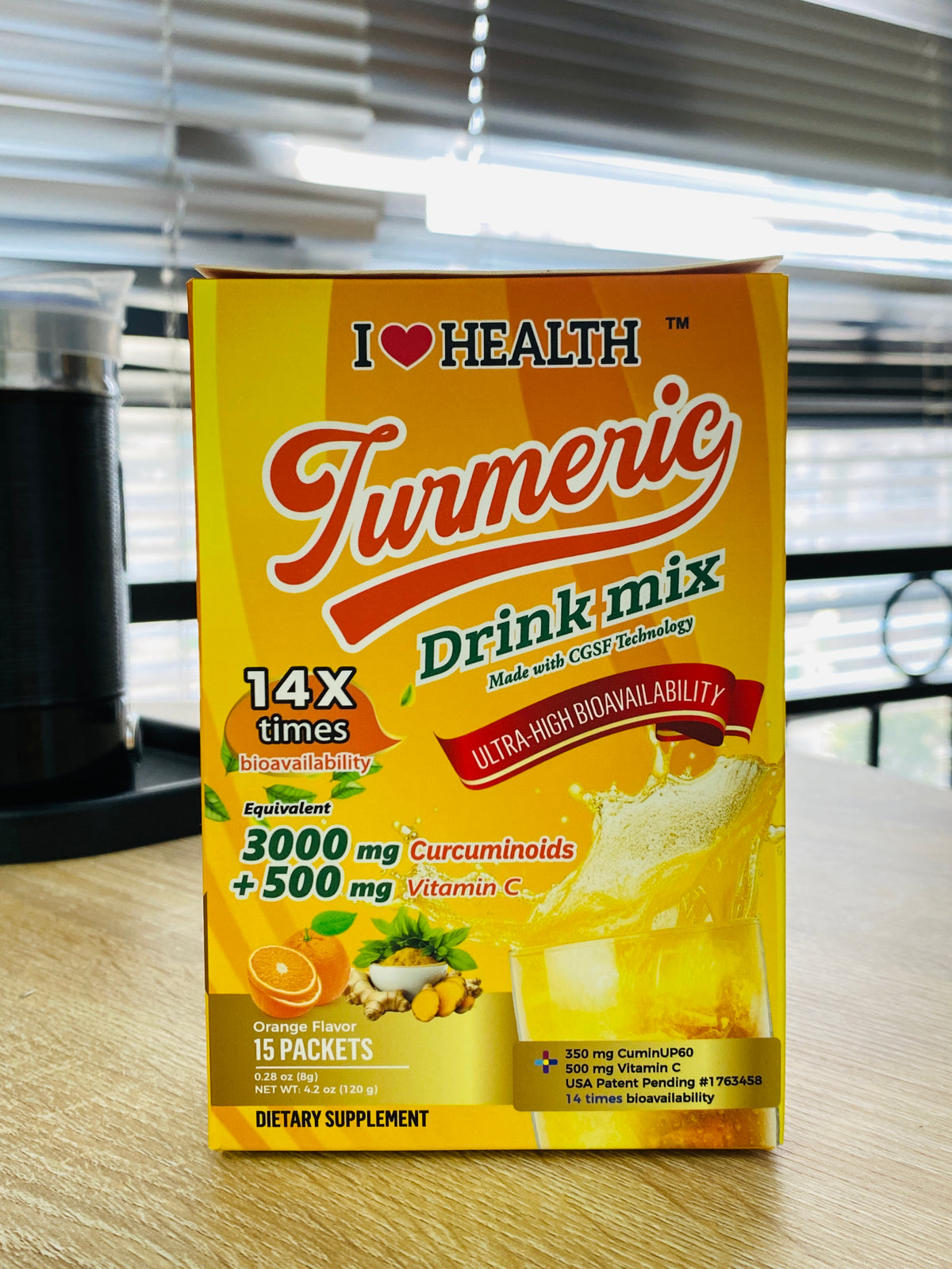 I Love Health® Turmeric 350 drink mix equivalent to 3000mgCurcuminoids with 500mg vitamin C