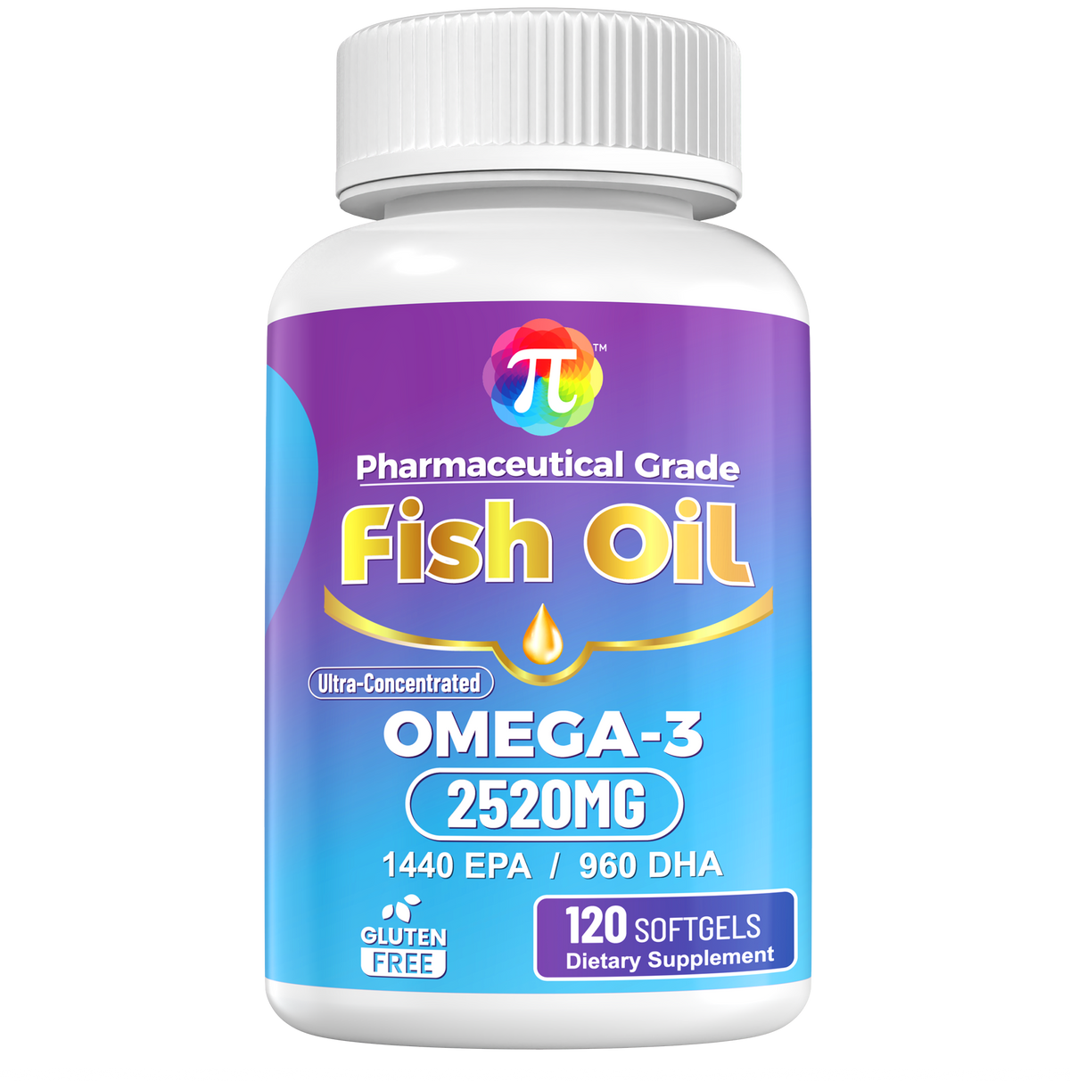 Triple Strength 3000Mg German Pharmaceutical Grade Ultra Concentrated Fish Oil 2520mg Omega-3 (1440 EPA/960 DHA)