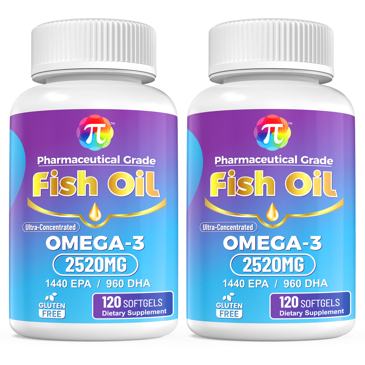 Triple Strength 3000Mg German Pharmaceutical Grade Ultra Concentrated Fish Oil 2520mg Omega-3 (1440 EPA/960 DHA)